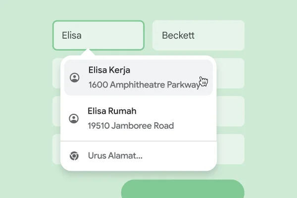Pengguna dapat mengisi nama dan maklumat mereka dalam borang secara serta-merta menggunakan autolengkap.